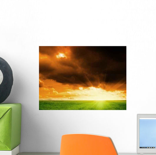 Field Flax and Blue Wall Decal
