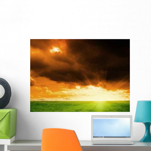 Field Flax and Blue Wall Decal