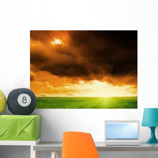 Field Flax and Blue Wall Decal