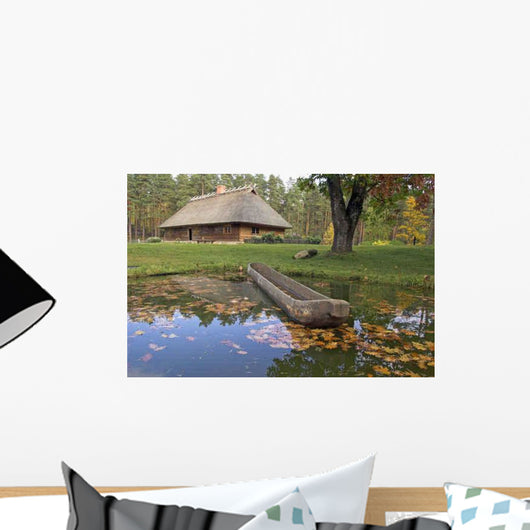Country House Bank Lake Wall Decal