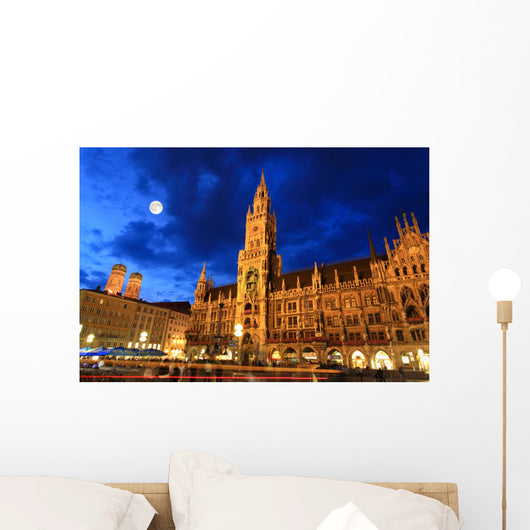 Night Scene Town Hall Wall Decal