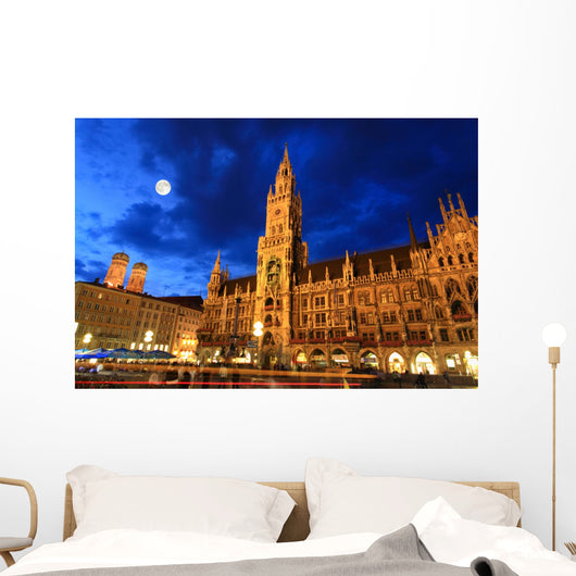 Night Scene Town Hall Wall Decal