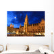 Night Scene Town Hall Wall Decal
