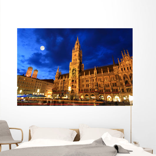 Night Scene Town Hall Wall Decal