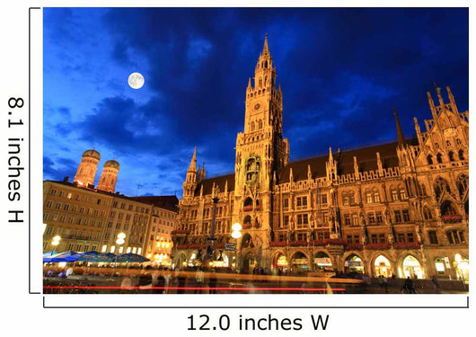 Night Scene Town Hall Wall Decal