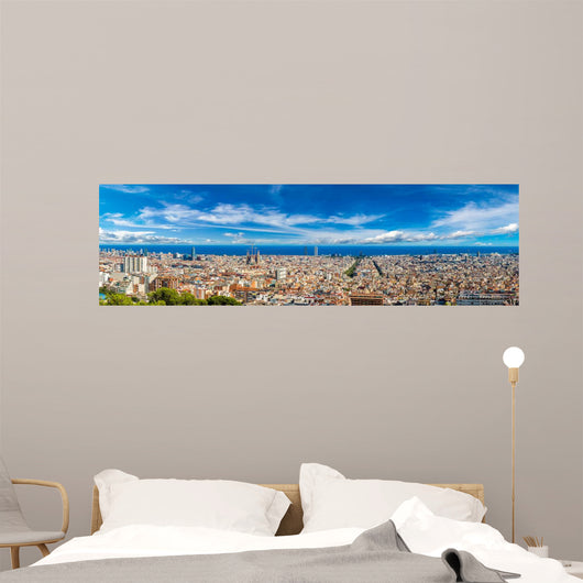 Panoramic Barcelona Wall Decal