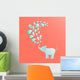 Baby Elephant Spraying Water Wall Decal