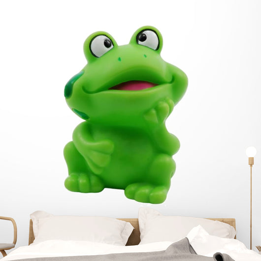 Small Green Toy Frog Wall Decal