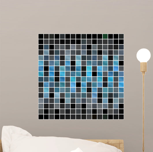 Blue Black Tiles Wall Decal