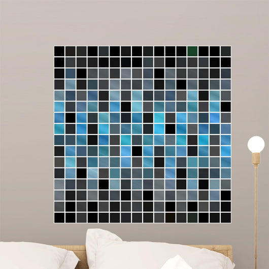 Blue Black Tiles Wall Decal
