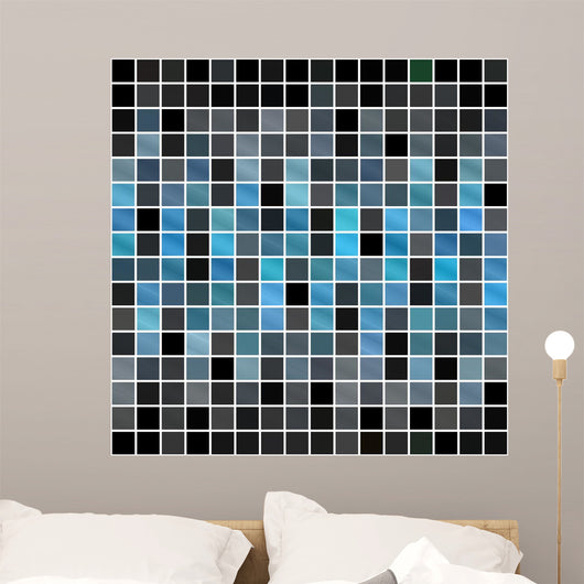 Blue Black Tiles Wall Decal
