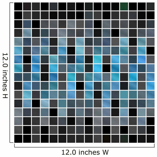 Blue Black Tiles Wall Decal