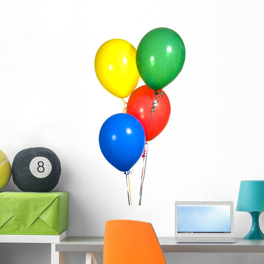 Primary Colored Party Balloons Wall Decal