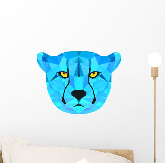 Geometric Blue Cheetah Wall Decal
