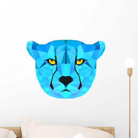 Geometric Blue Cheetah Wall Decal