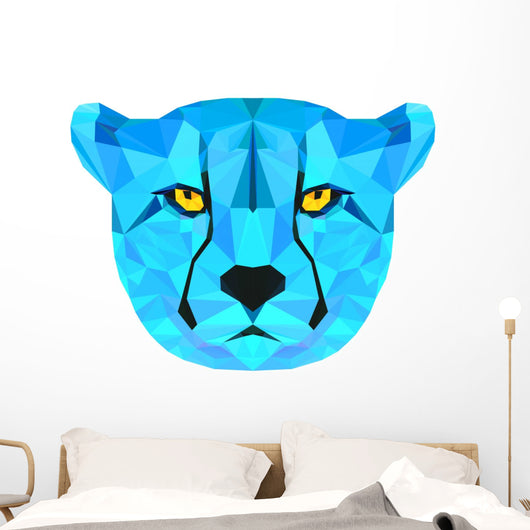 Geometric Blue Cheetah Wall Decal