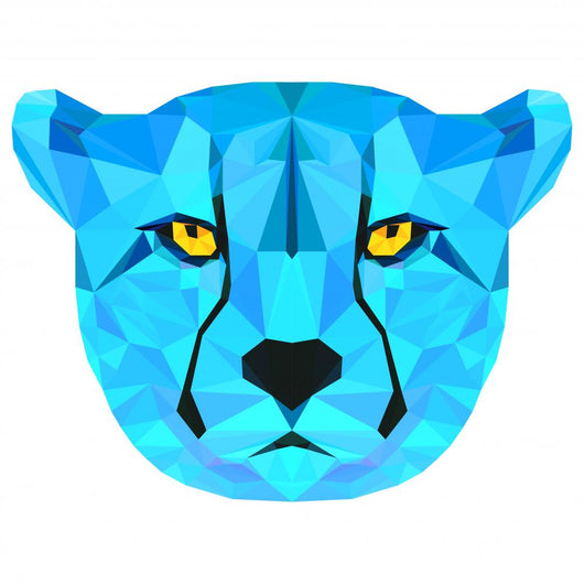 Geometric Blue Cheetah Wall Decal