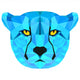 Geometric Blue Cheetah Wall Decal