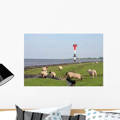Landscape North Sea Coast Wall Decal shown on a wall