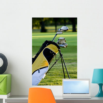 Set up New Golf Wall Decal shown on a wall