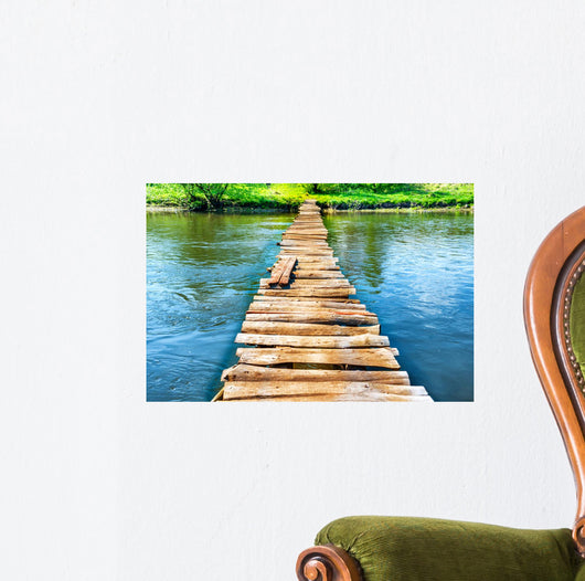 Old Wooden Bridge through Wall Decal