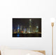 Hongkong Nigh Cityscape with Wall Decal