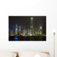 Hongkong Nigh Cityscape with Wall Decal