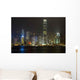 Hongkong Nigh Cityscape with Wall Decal