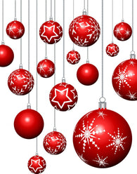 Hanging Christmas Baubles Wall Decal