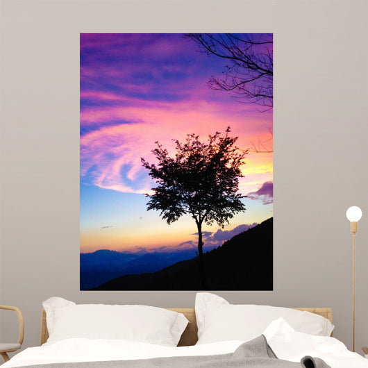 Beautiful Gradated Tree Sunset Wall Decal