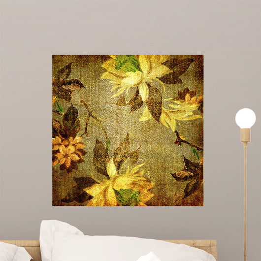 Golden Flowers Wall Decal
