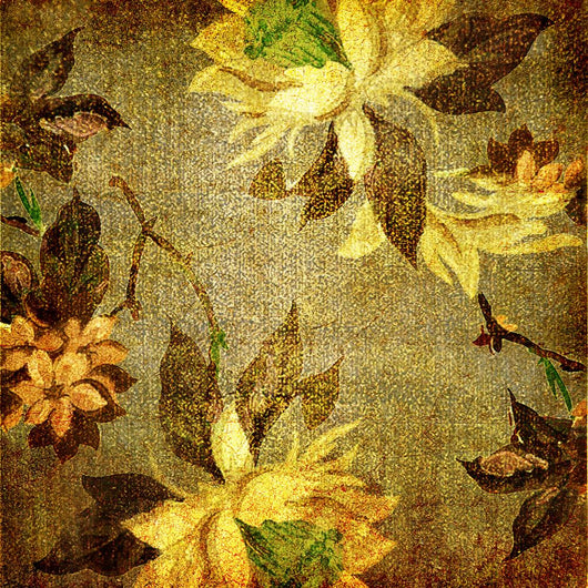 Golden Flowers Wall Decal