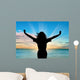 Silhouette Happy Woman Wall Decal