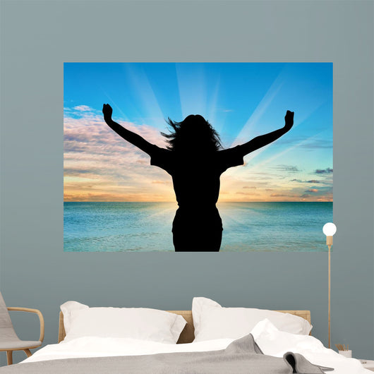 Silhouette Happy Woman Wall Decal