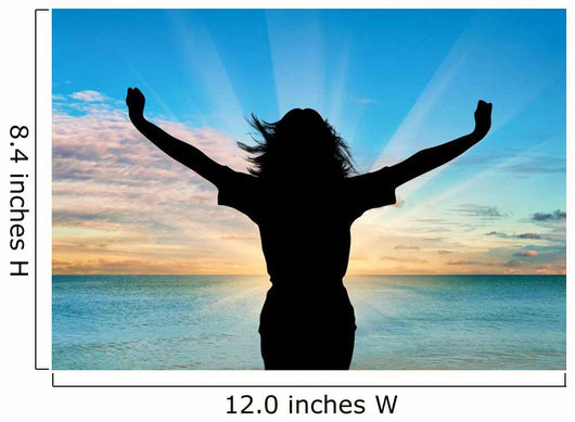Silhouette Happy Woman Wall Decal