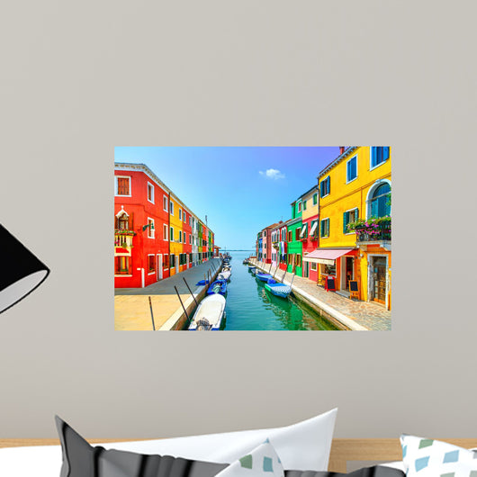 Colorful Canal Burano Island Wall Decal