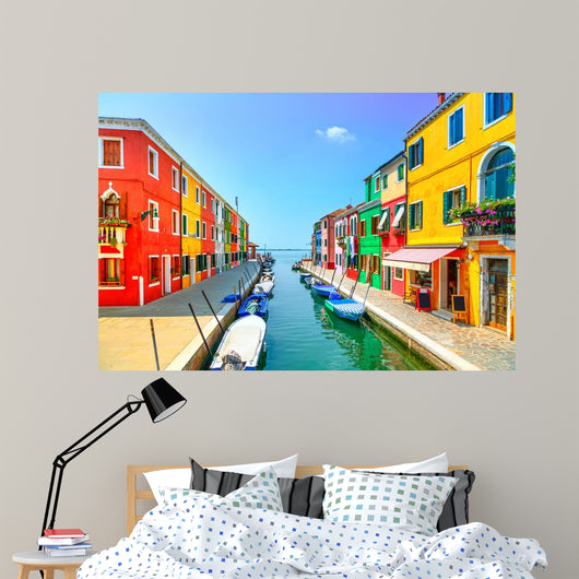 Colorful Canal Burano Island Wall Decal