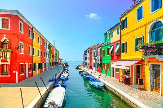 Colorful Canal Burano Island Wall Decal