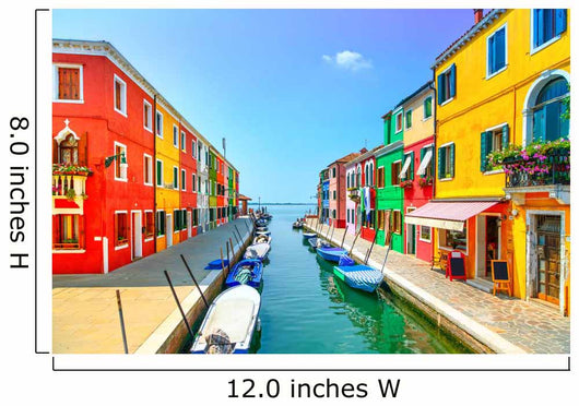 Colorful Canal Burano Island Wall Decal