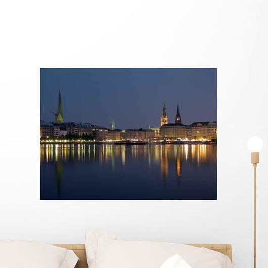 Binnenalster Night Scene Wall Decal