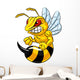 Illustration Angry Bee Mascot Wall Decal