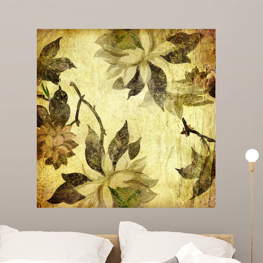 Vintage Floral Paper Wall Decal