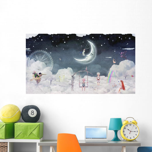 City Children Fantastic Clouds Wall Decal