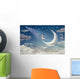 Girl Moon Admires Night Wall Decal
