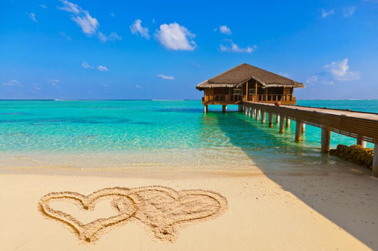 Drawn Hearts Love Beach Wall Decal