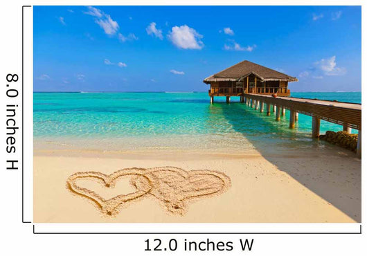 Drawn Hearts Love Beach Wall Decal