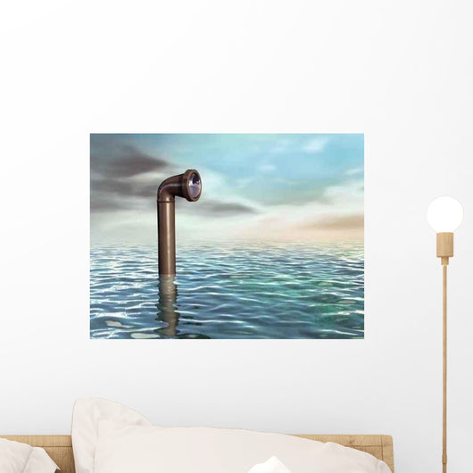 Periscope Emerging from Water Wall Decal