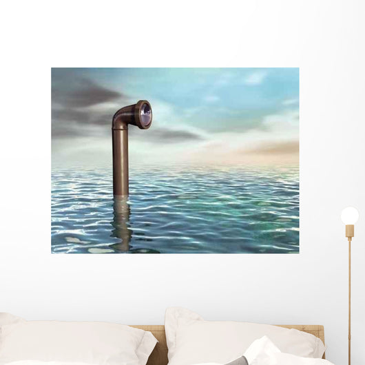 Periscope Emerging from Water Wall Decal