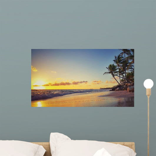 Beautiful Sunrise Tropical Beach Wall Decal