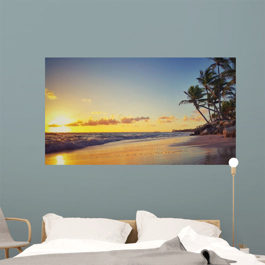 Beautiful Sunrise Tropical Beach Wall Decal